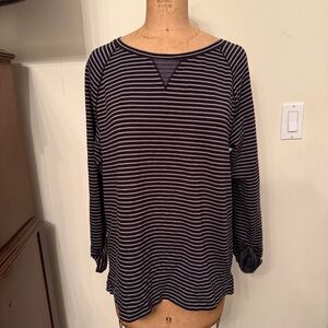 Lauren Ralph Lauren Navy White Striped Long Sleeve Top